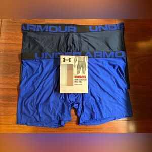 2-Pack Under Armour Tech Boxer Brief Blue 5XL 1363619 400 6 Inch Underwear New